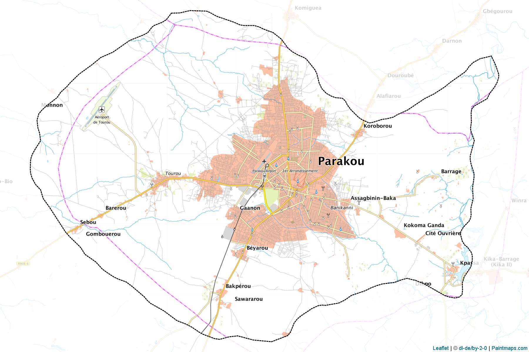 Parakou (Borgou Departmanı) Haritası Örnekleri-1