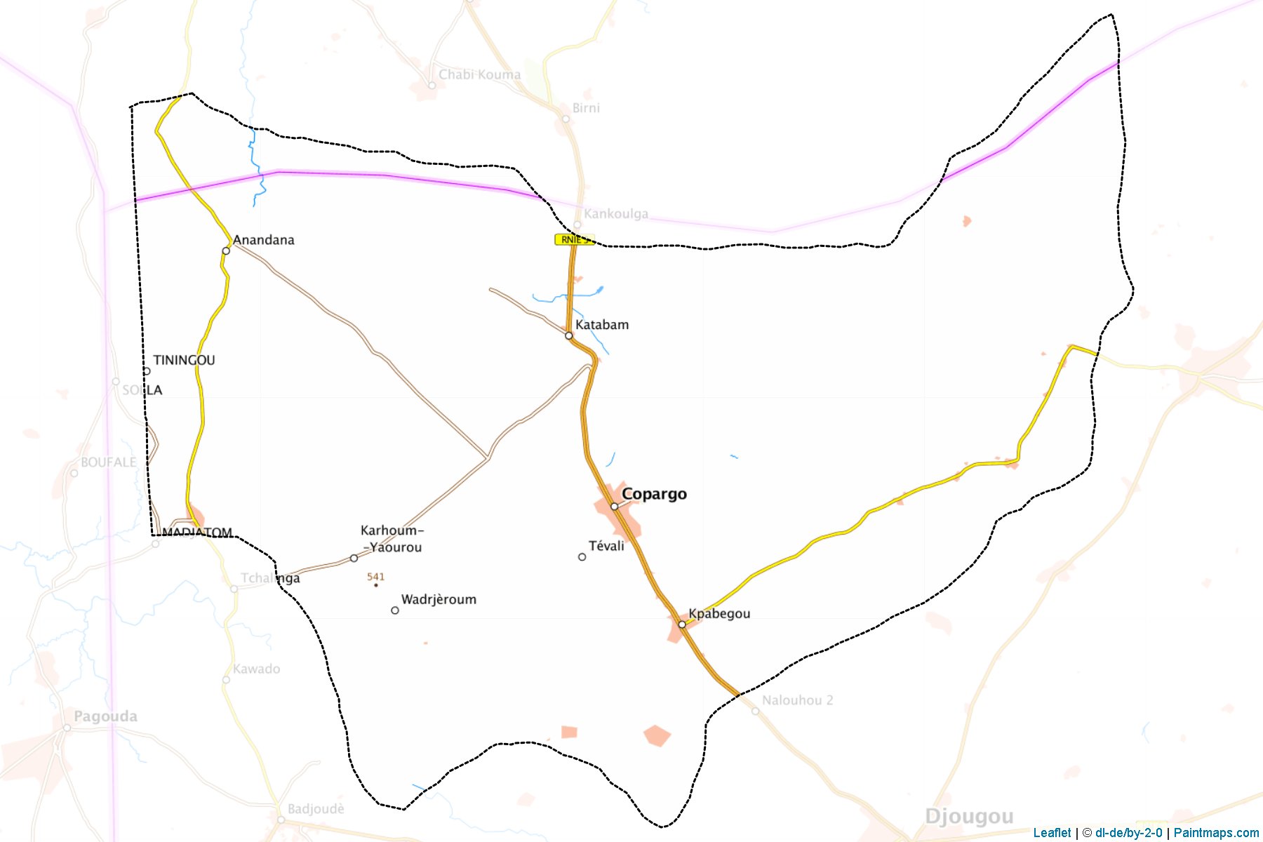 Muestras de recorte de mapas Copargo (Donga)-1