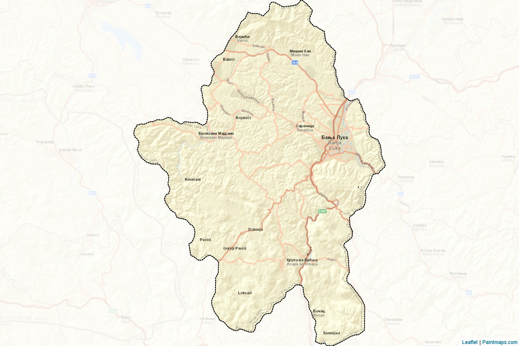 Banja Luka (Republic of Srpska) Map Cropping Samples-2