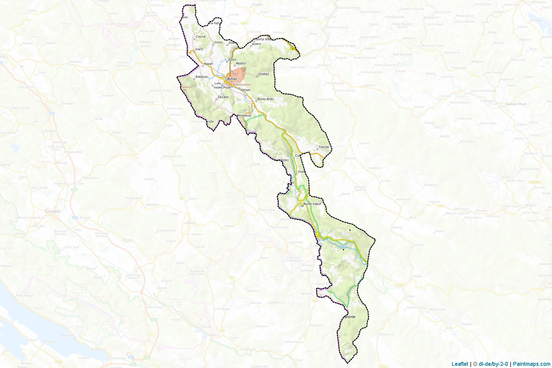 Muestras de recorte de mapas Bihac (Una-Sana)-1