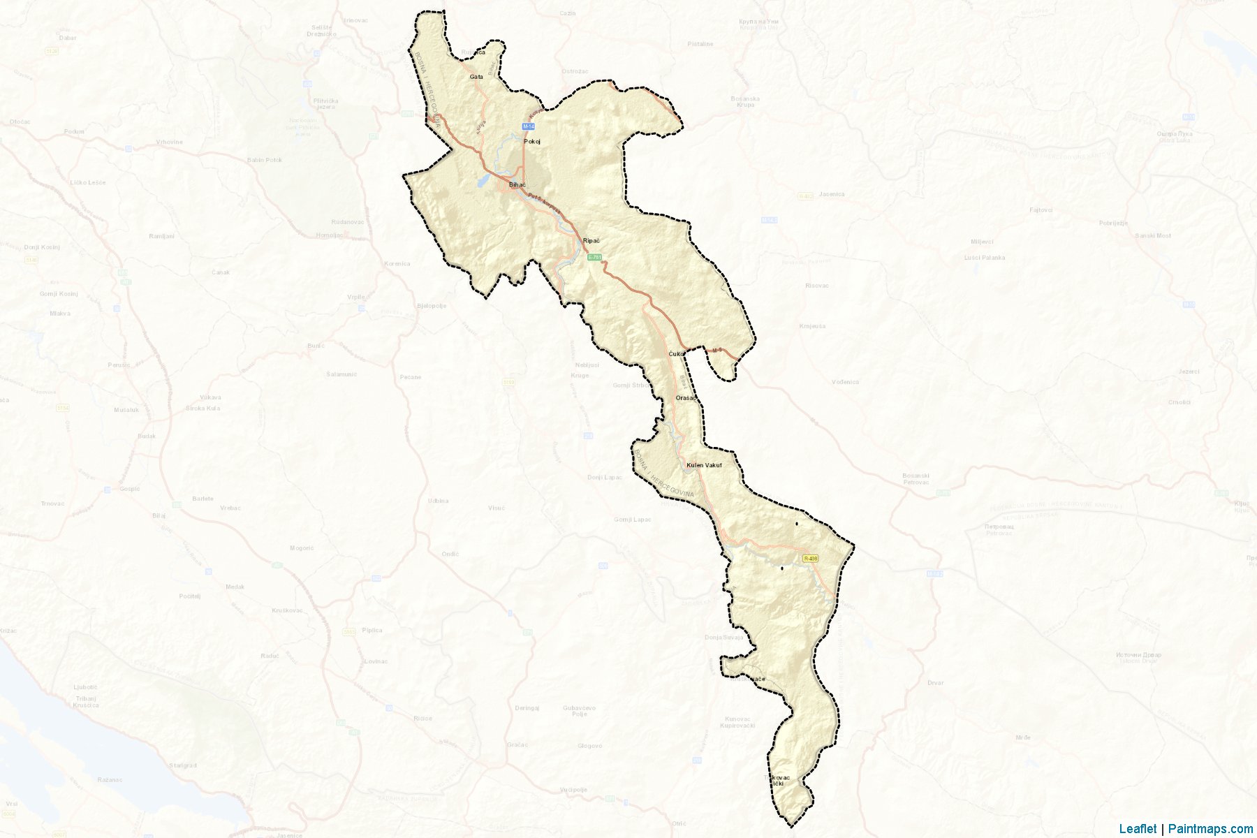 Muestras de recorte de mapas Bihac (Una-Sana)-2