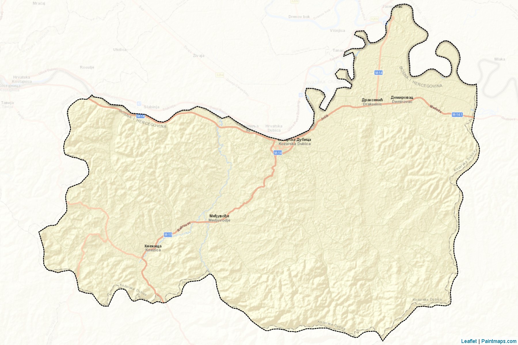 Bosanska Dubica / Kozarska Dubica (Republic of Srpska) Haritası Örnekleri-2