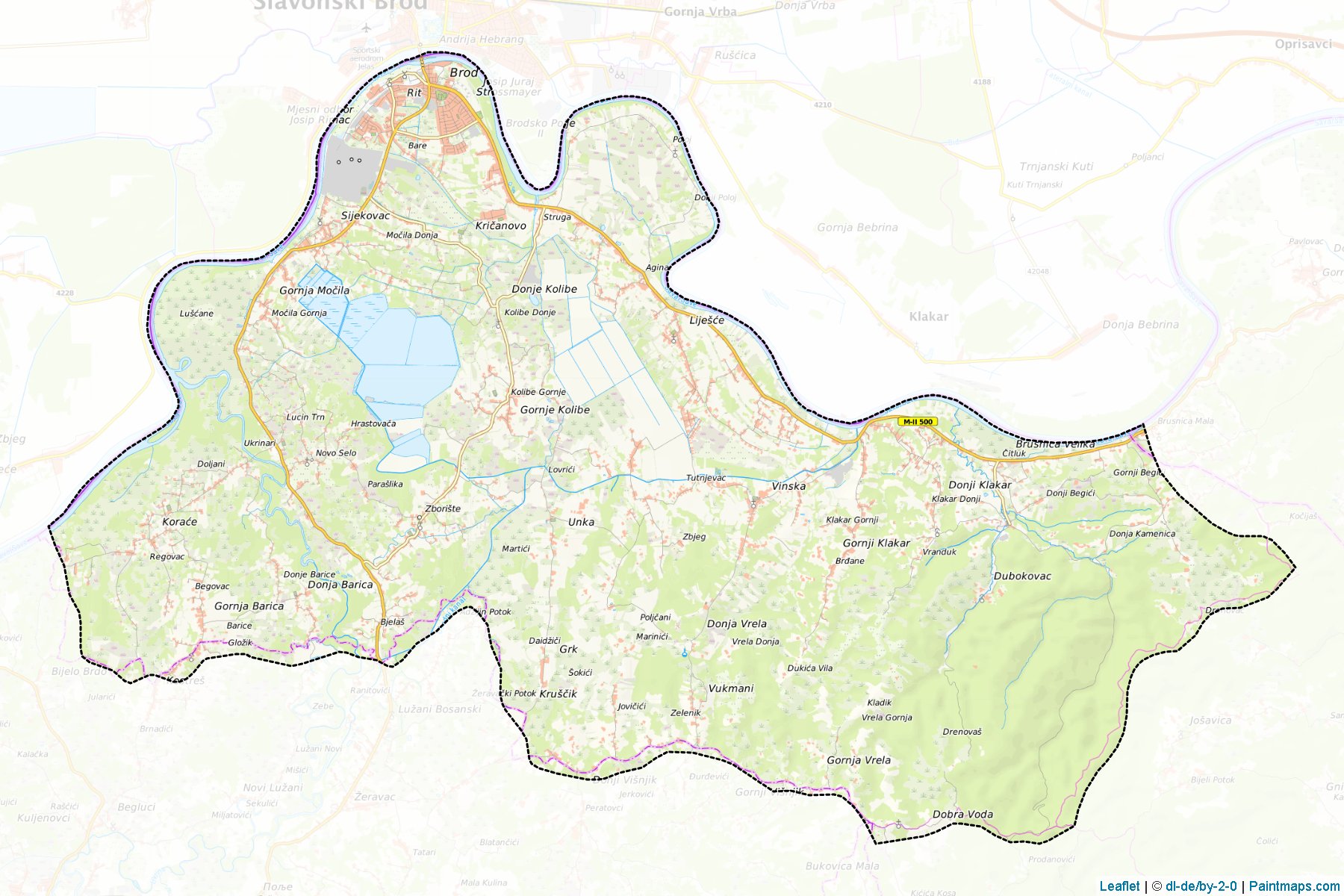 Muestras de recorte de mapas Bosanski Brod / Srpski Brod (Republic of Srpska)-1