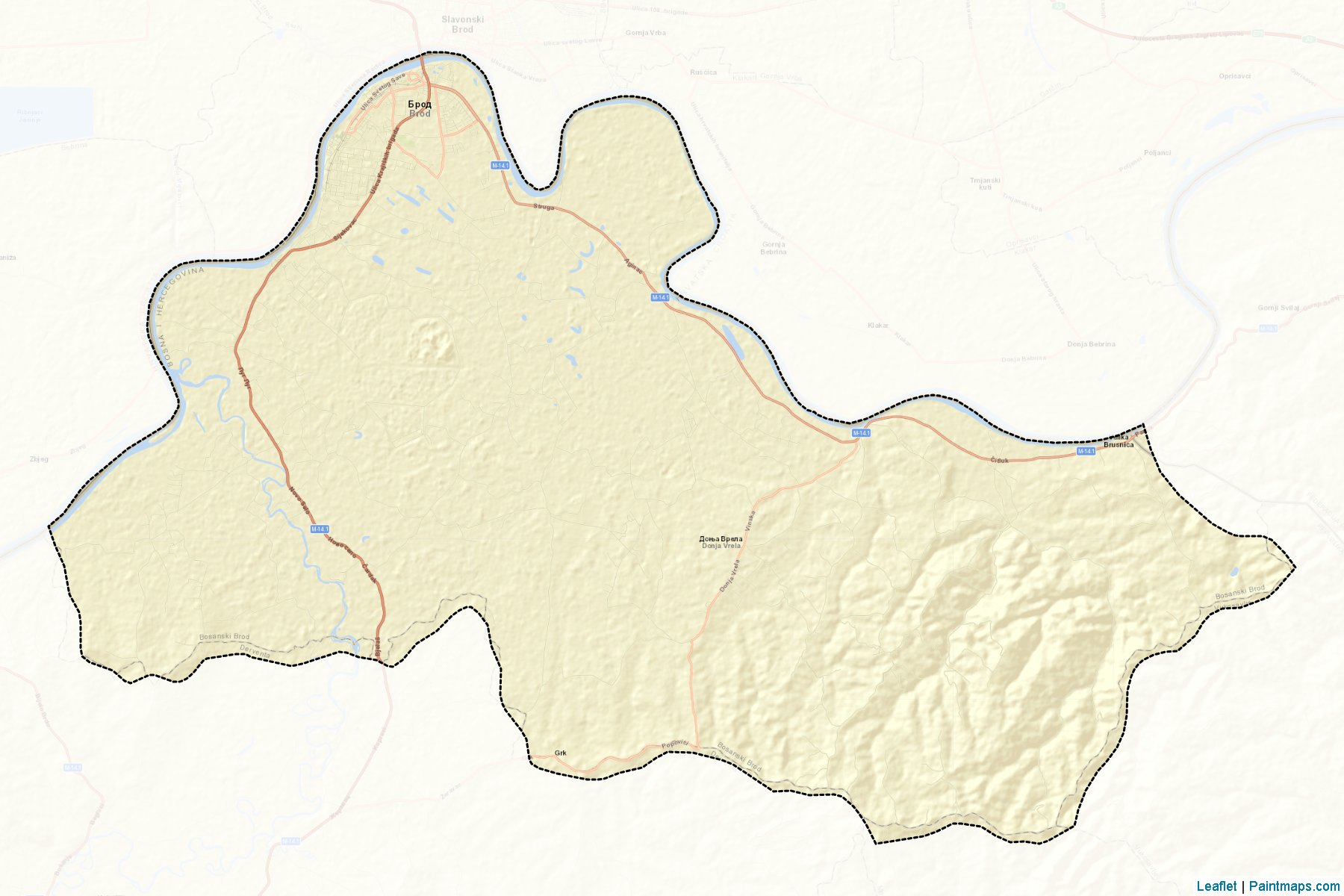 Muestras de recorte de mapas Bosanski Brod / Srpski Brod (Republic of Srpska)-2