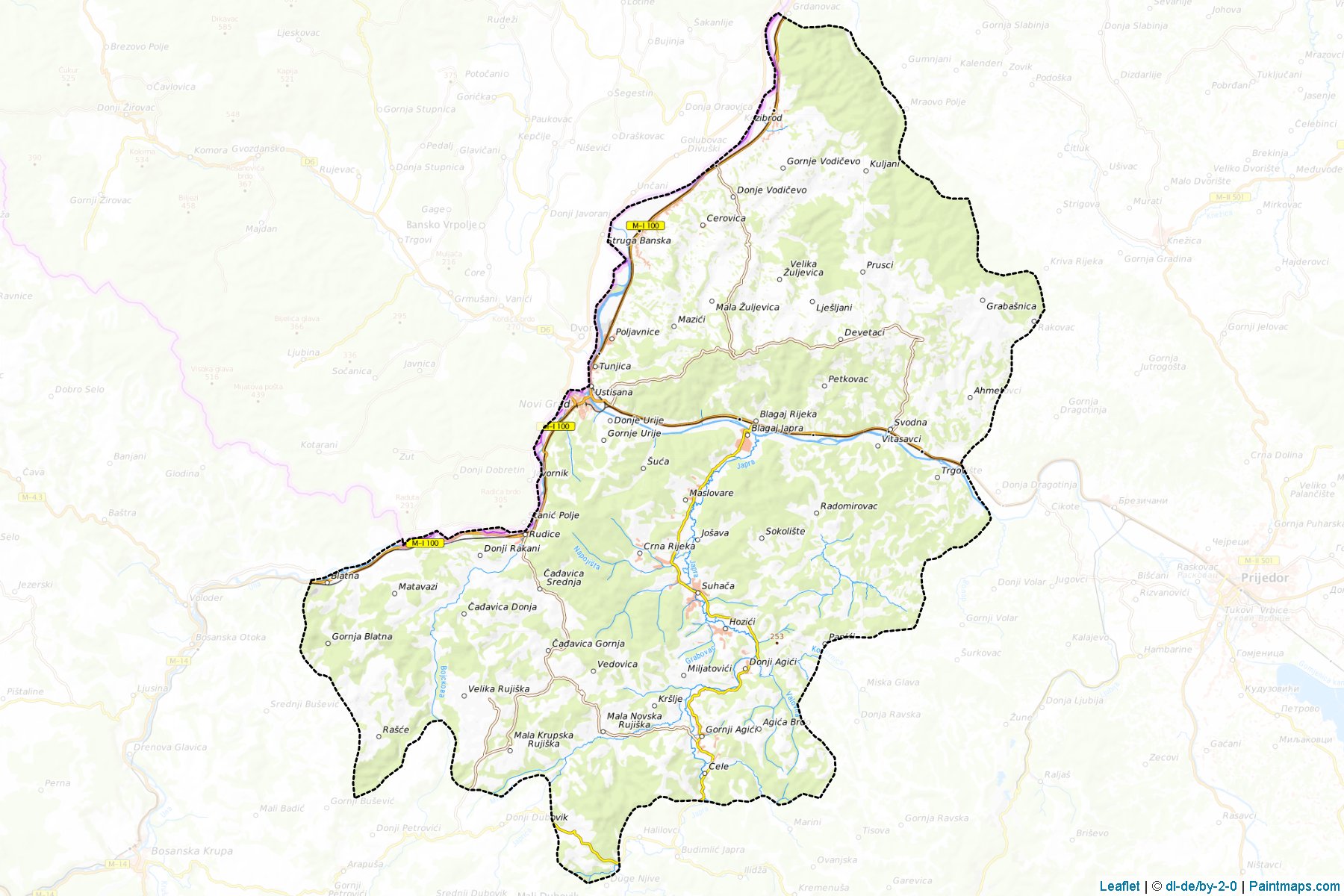 Bosanski Novi / Novi Grad (Republic of Srpska) Haritası Örnekleri-1