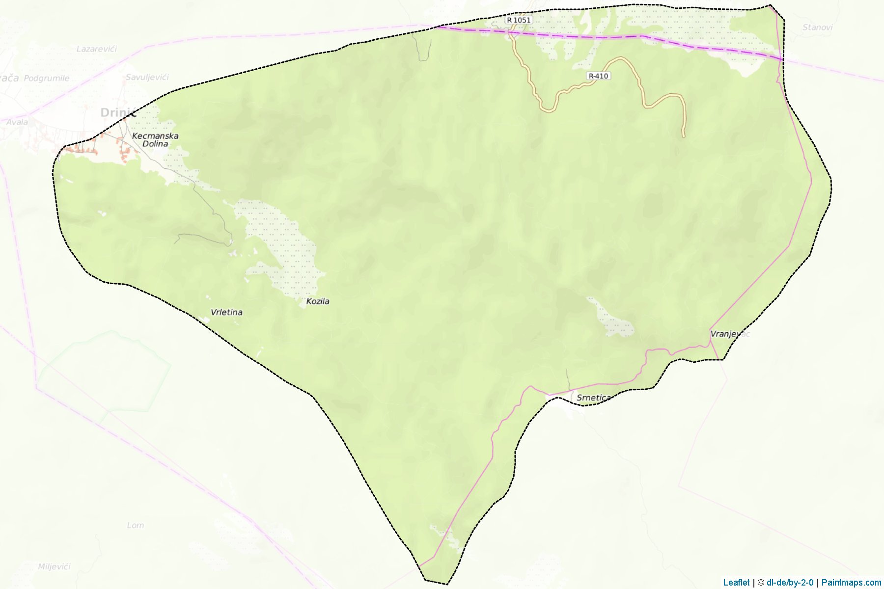 Bosanski Petrovac (Republic of Srpska) Map Cropping Samples-1