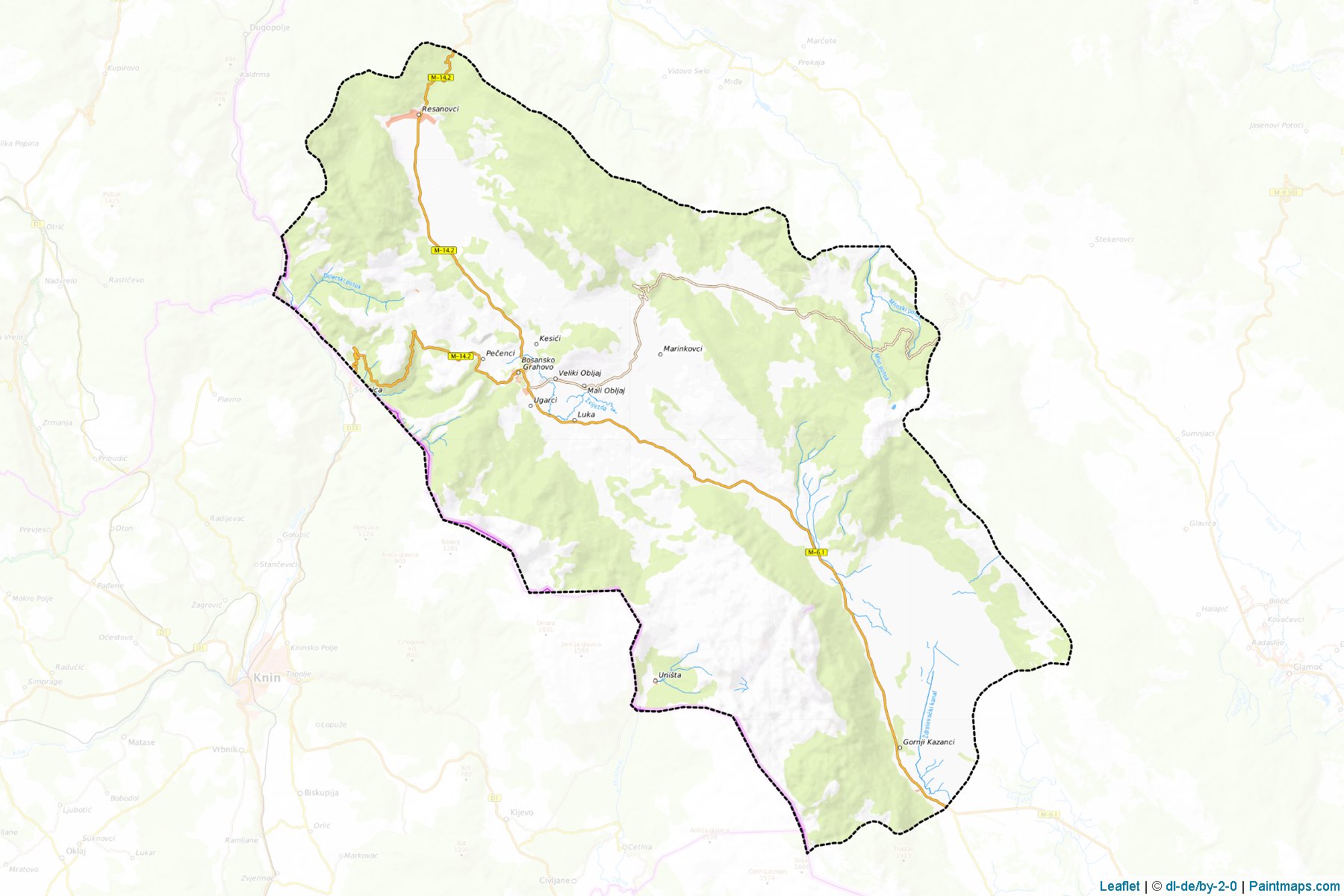 Bosansko Grahovo (West Bosnia) Map Cropping Samples-1