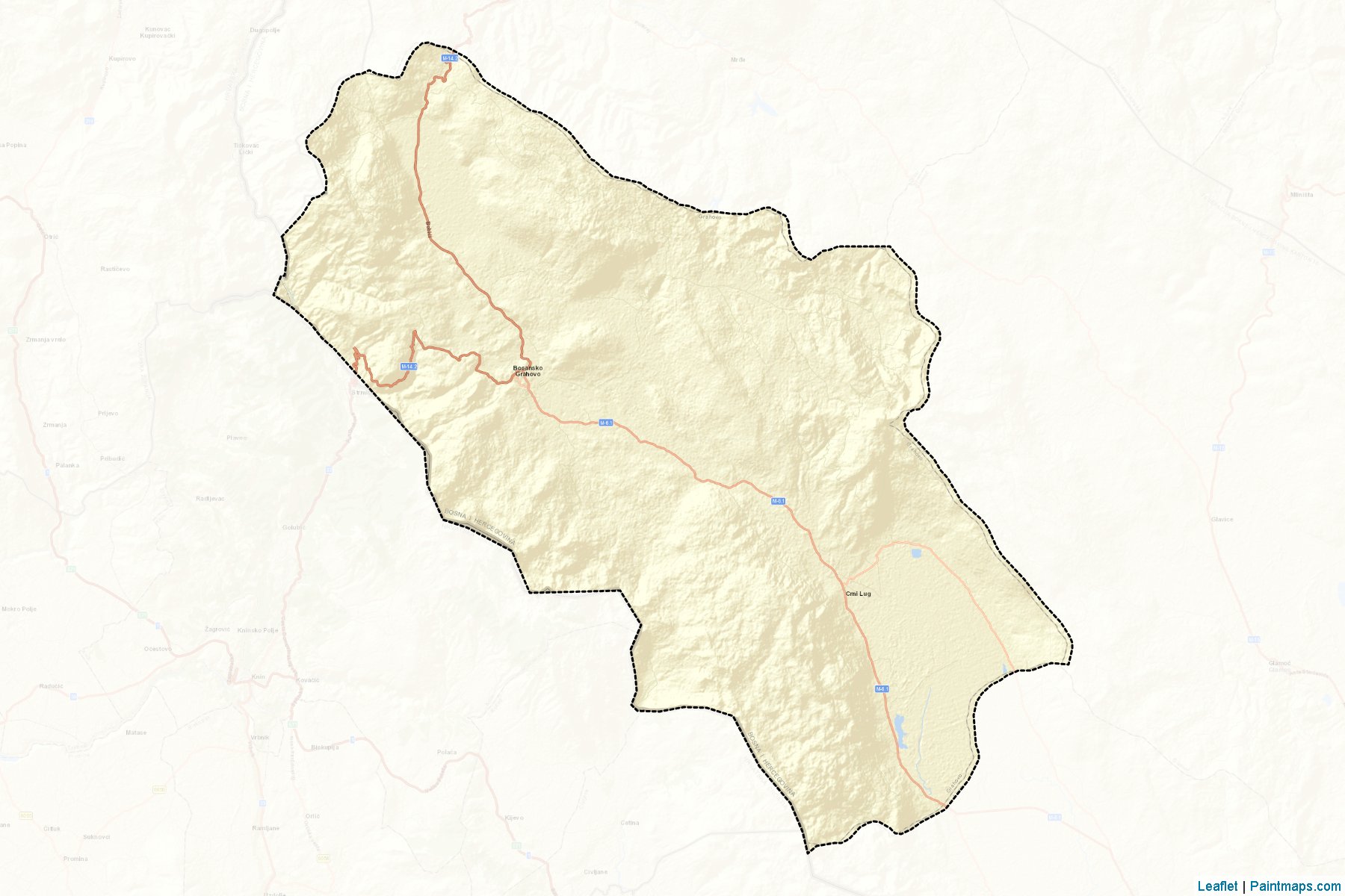 Bosansko Grahovo (West Bosnia) Map Cropping Samples-2