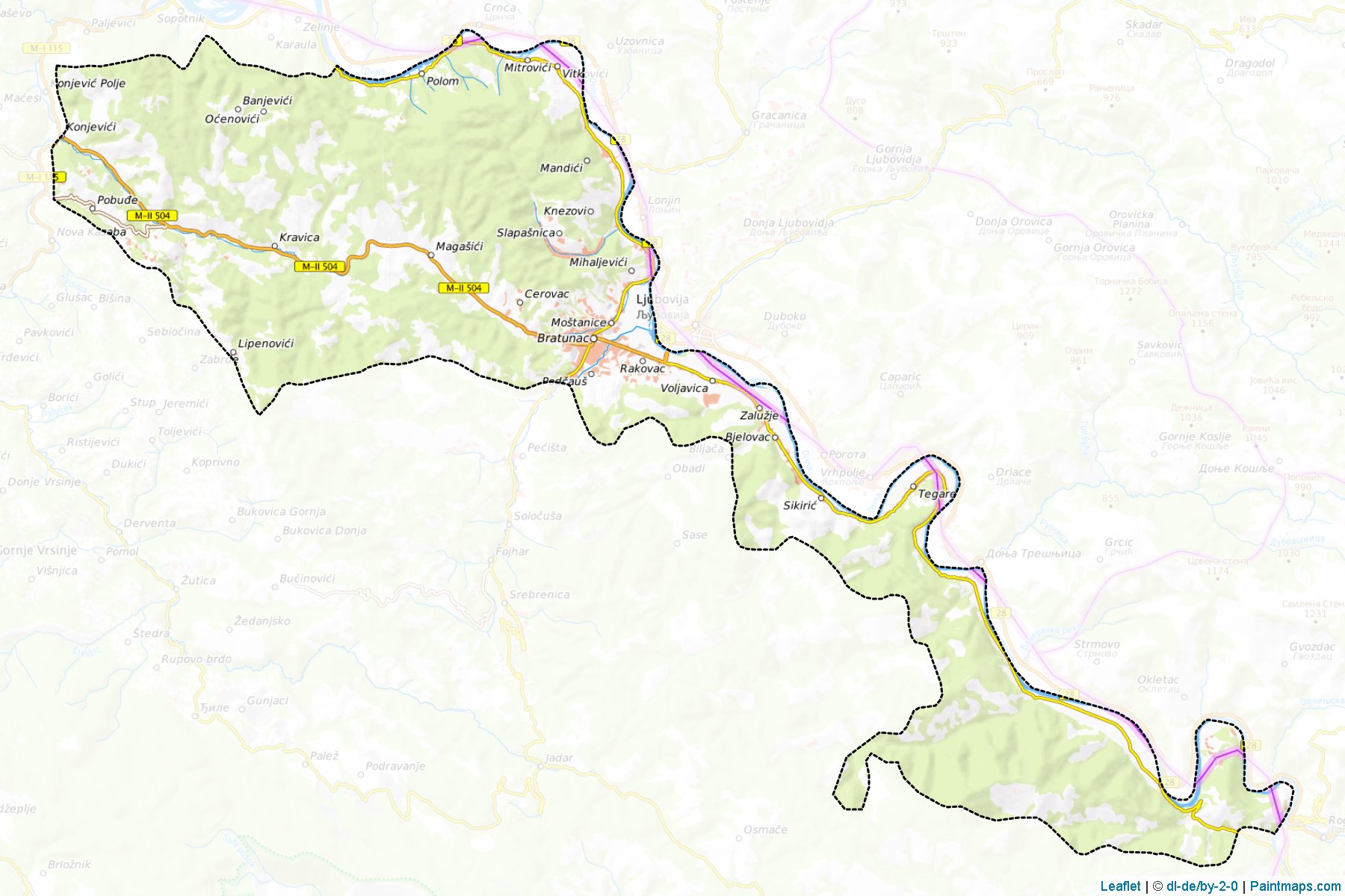 Bratunac (Republic of Srpska) Haritası Örnekleri-1