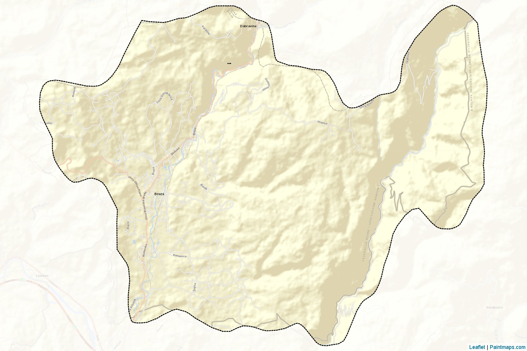 Breza (Zenica-Doboj) Map Cropping Samples-2