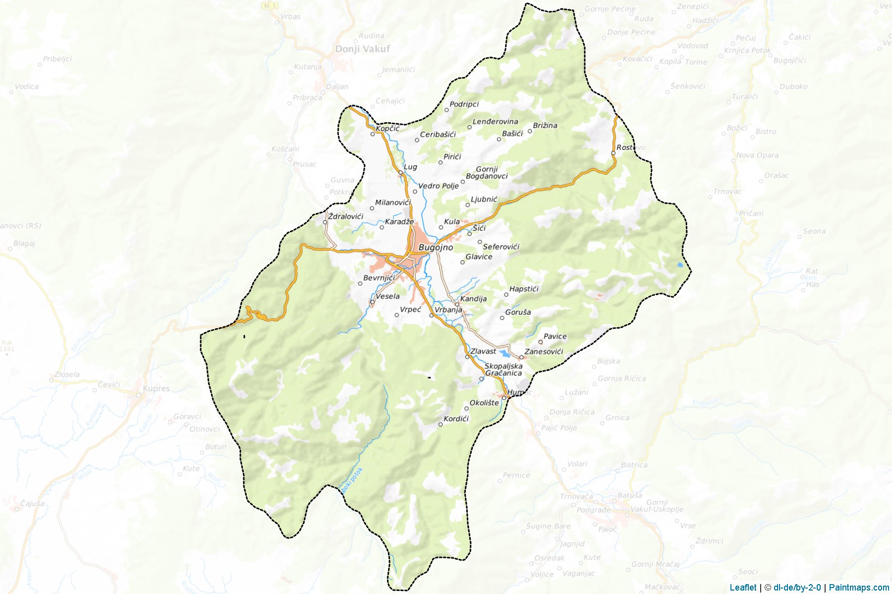 Muestras de recorte de mapas Bugojno (Central Bosnia)-1