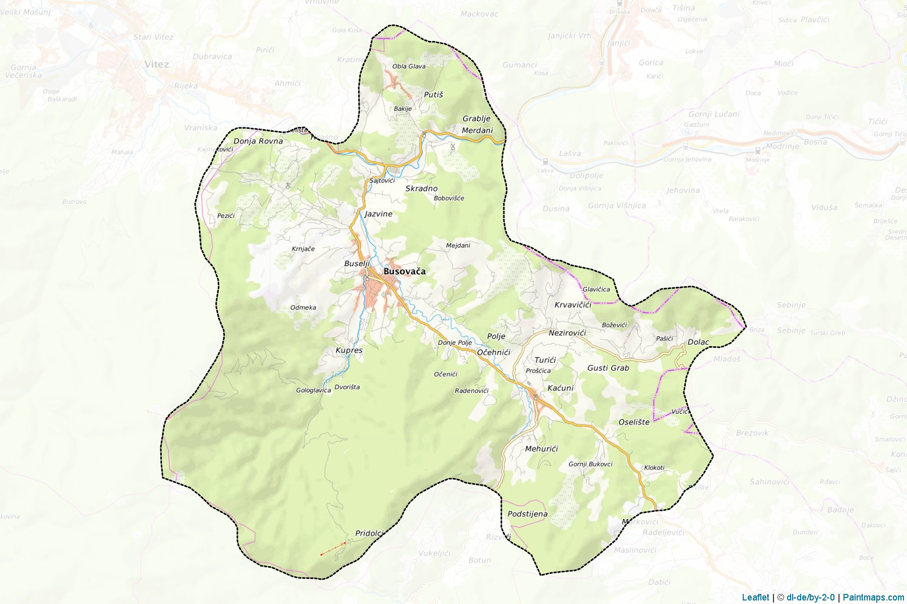 Busovaca (Merkez Bosna Kantonu) Haritası Örnekleri-1