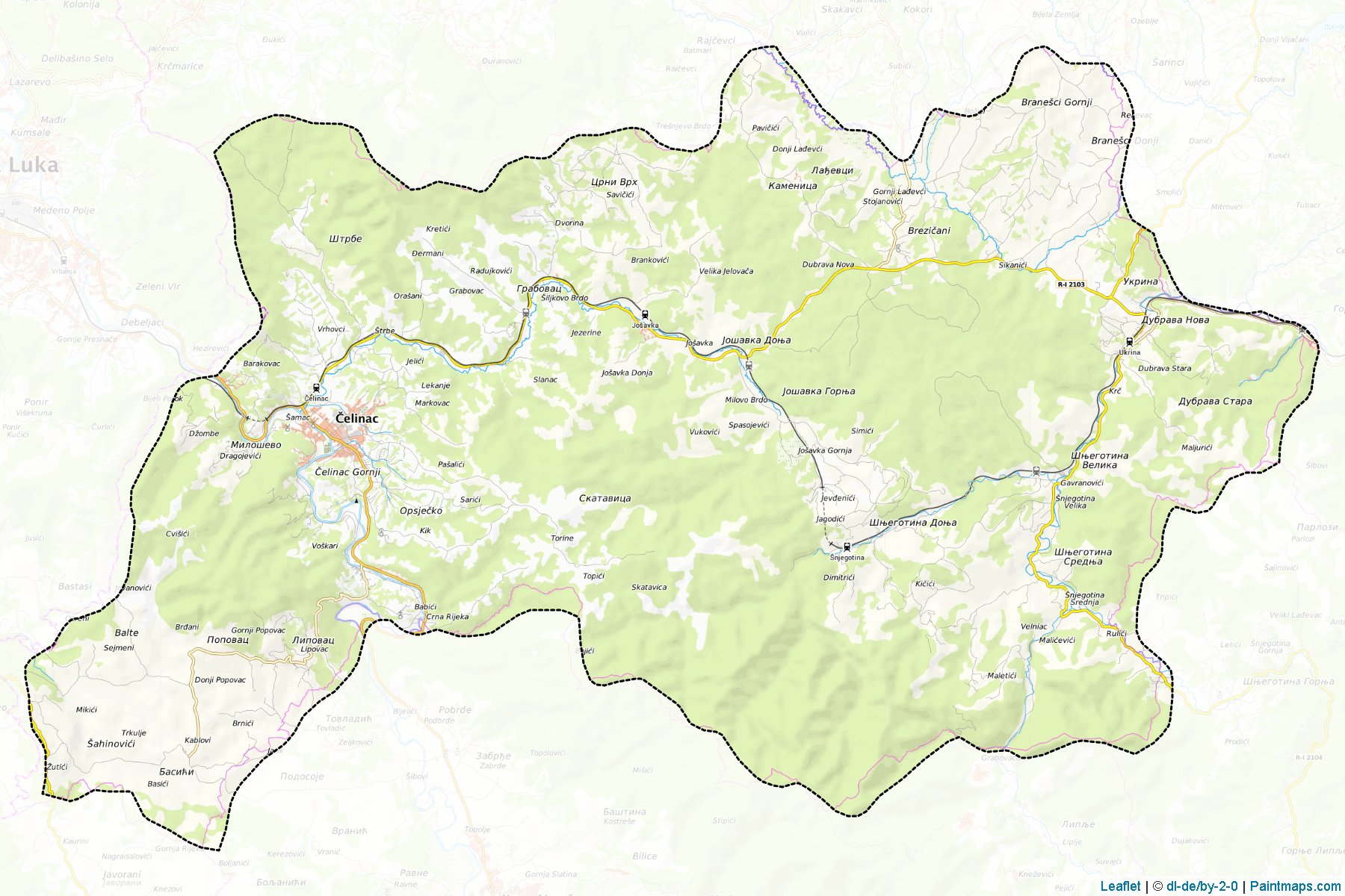 Celinac (Republic of Srpska) Map Cropping Samples-1