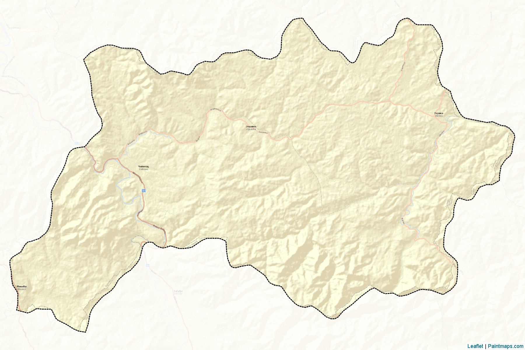 Muestras de recorte de mapas Celinac (Republic of Srpska)-2