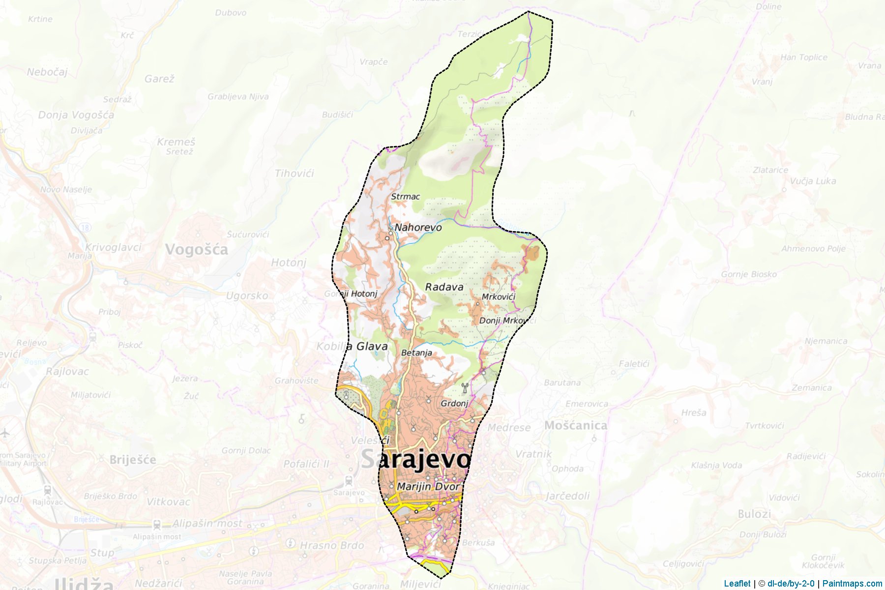 Centar Sarajevo (Saraybosna Kantonu) Haritası Örnekleri-1