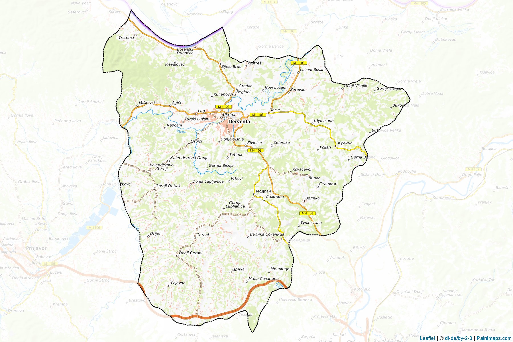 Derventa (Republic of Srpska) Map Cropping Samples-1