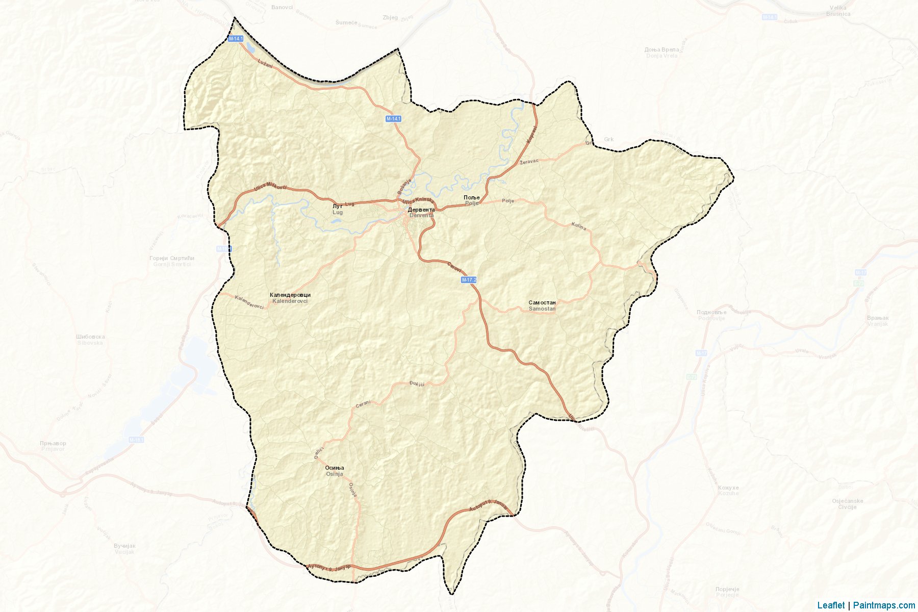 Derventa (Republic of Srpska) Map Cropping Samples-2