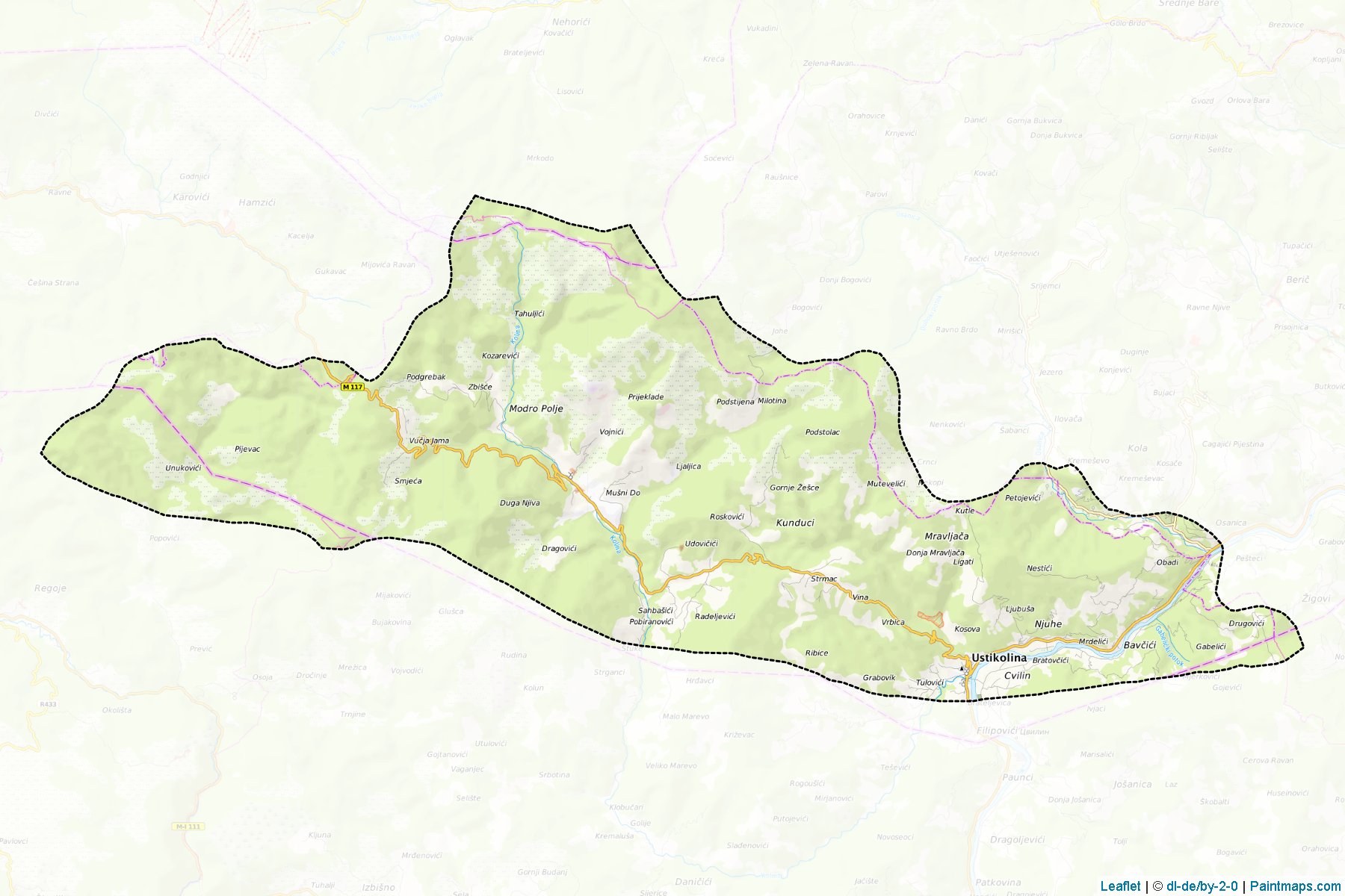 Muestras de recorte de mapas Foca (Bosnian Podrinje)-1