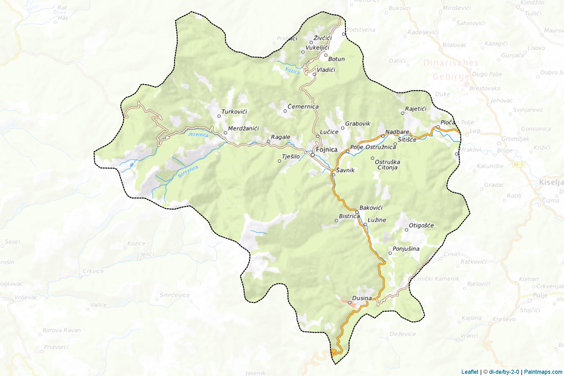 Fojnica (Central Bosnia) Map Cropping Samples-1