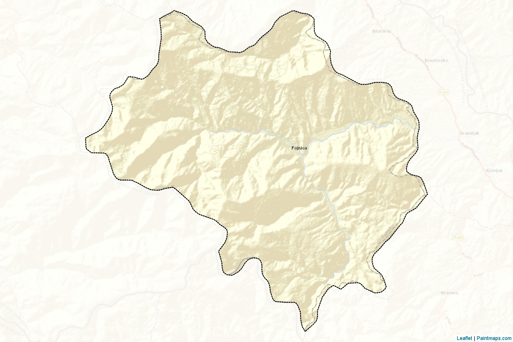 Fojnica (Central Bosnia) Map Cropping Samples-2