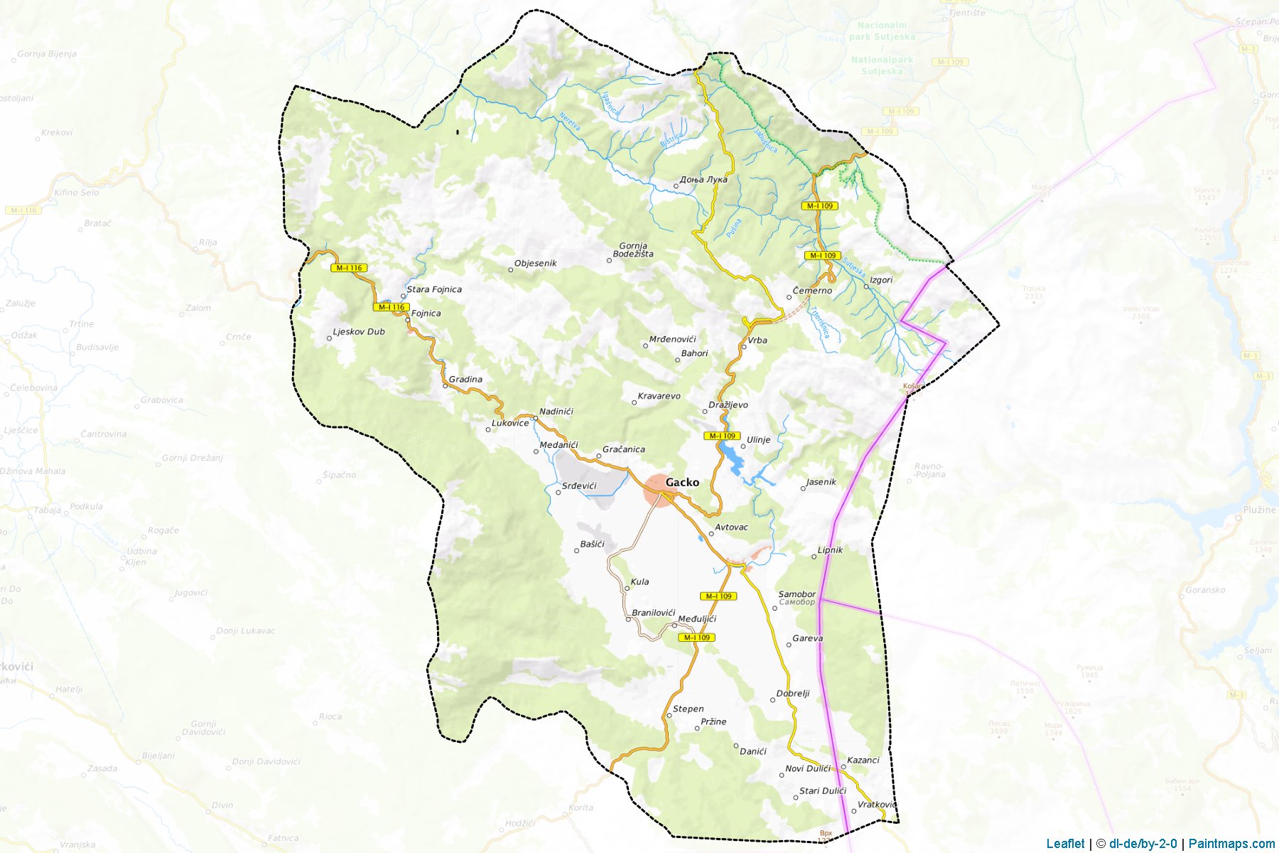 Gacko (Republic of Srpska) Map Cropping Samples-1