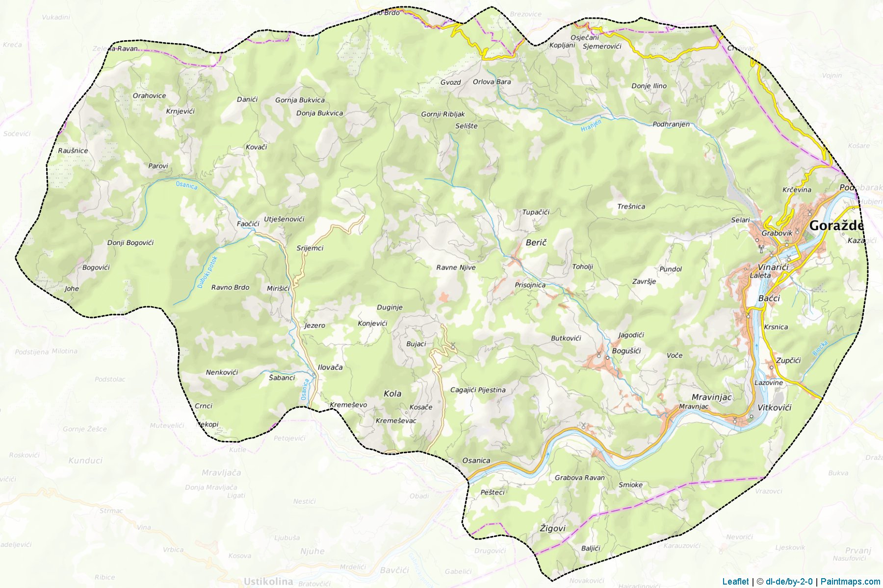 Gorazde (Bosnian Podrinje) Map Cropping Samples-1