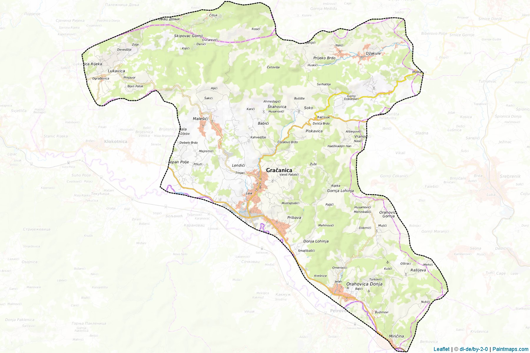 Muestras de recorte de mapas Gracanica (Tuzla)-1