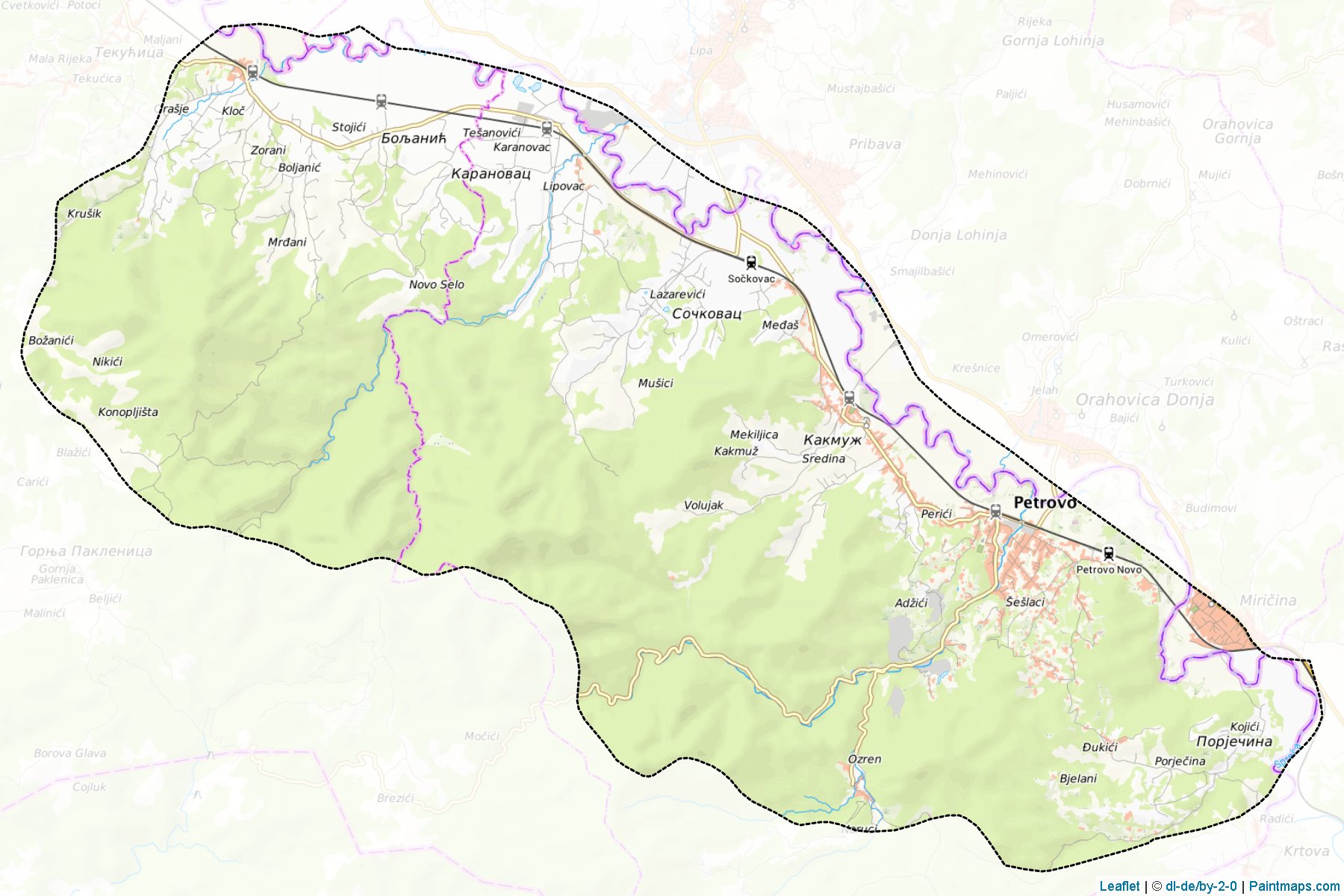 Gracanica / Petrovo (Republic of Srpska) Haritası Örnekleri-1