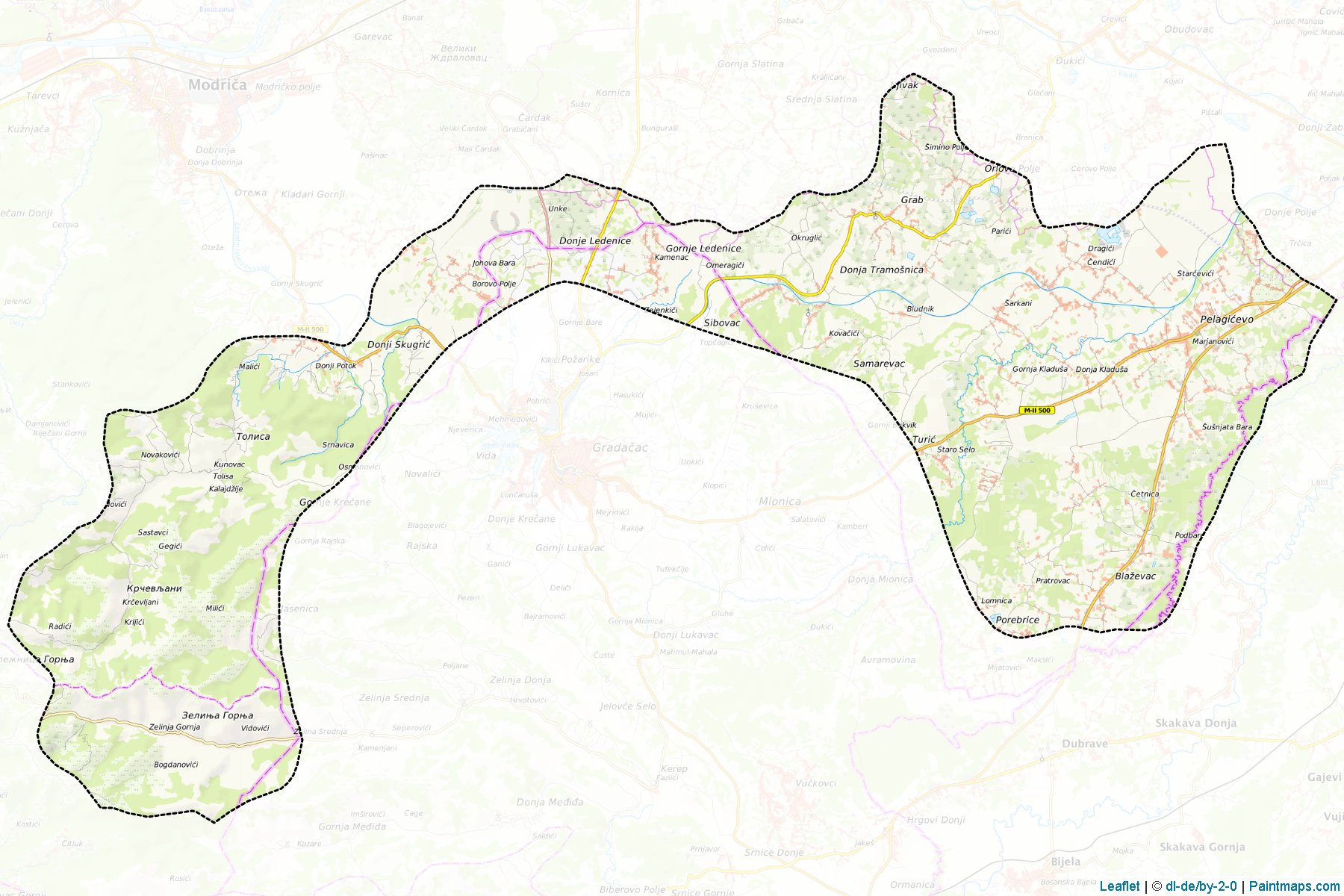 Gradacac / Pelagicevo (Republic of Srpska) Map Cropping Samples-1