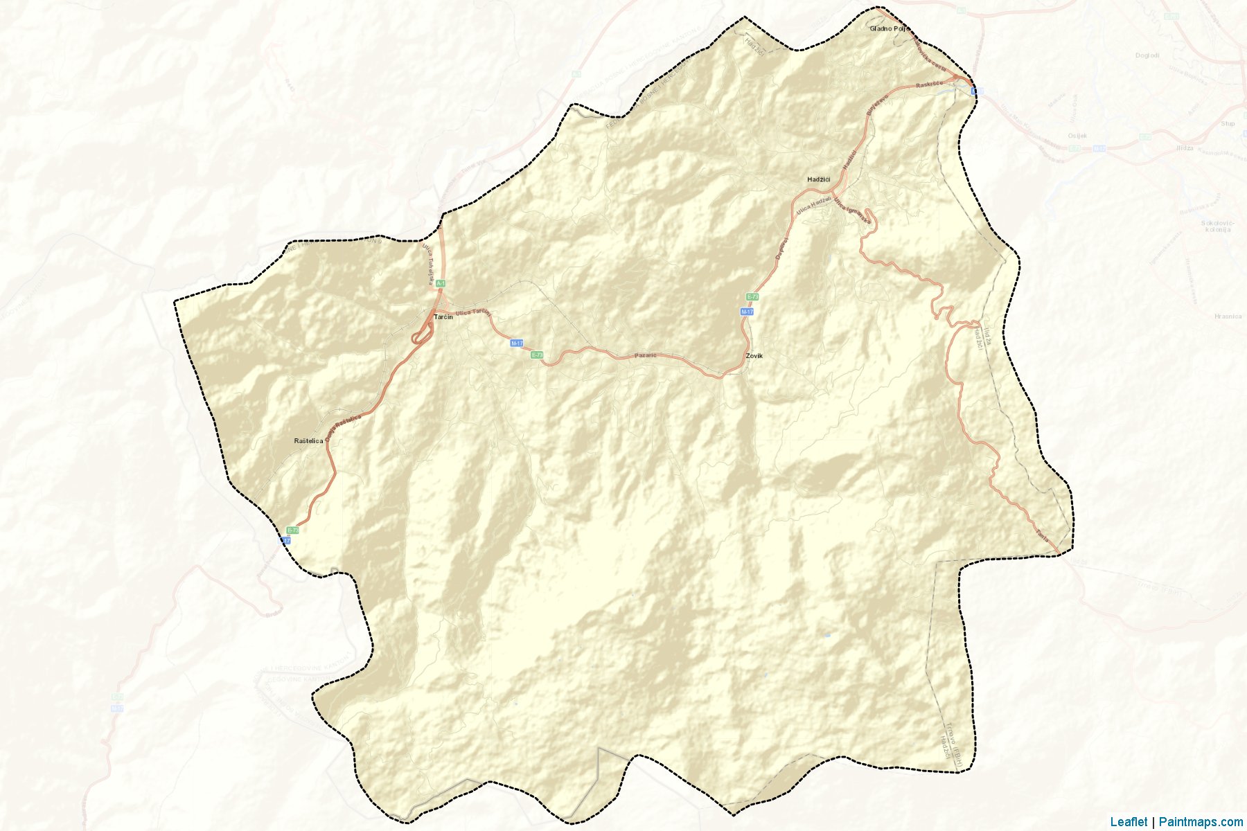 Muestras de recorte de mapas Hadzici (Sarajevo)-2