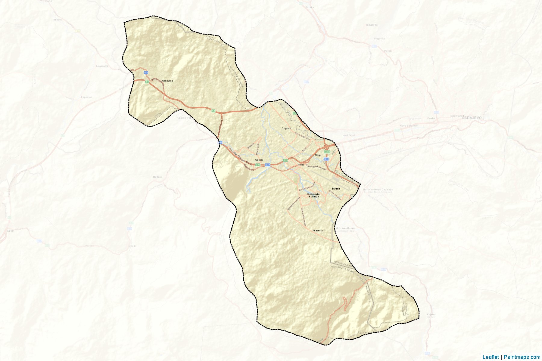 Muestras de recorte de mapas Ilidza (Sarajevo)-2