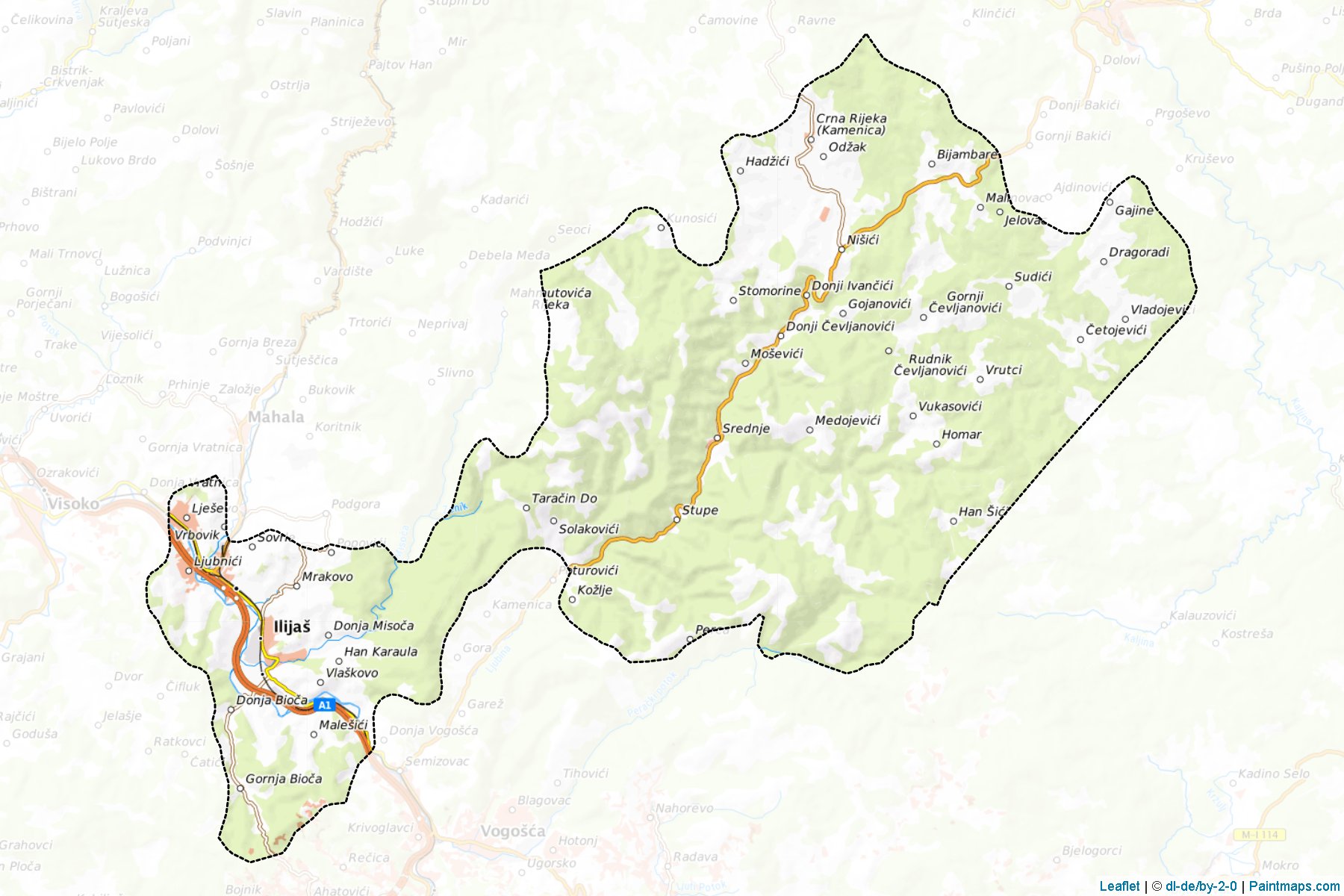 Muestras de recorte de mapas Ilijas (Sarajevo)-1