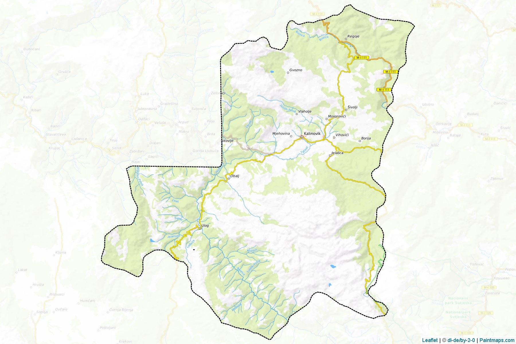 Kalinovik (Republic of Srpska) Map Cropping Samples-1