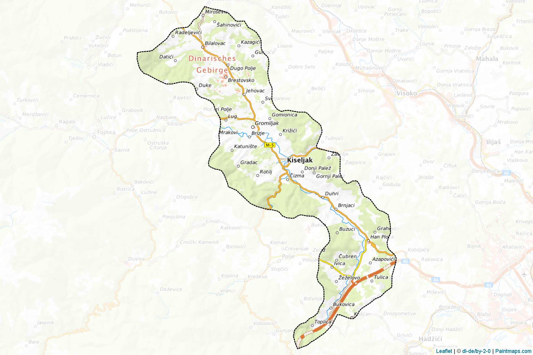 Muestras de recorte de mapas Kiseljak (Central Bosnia)-1