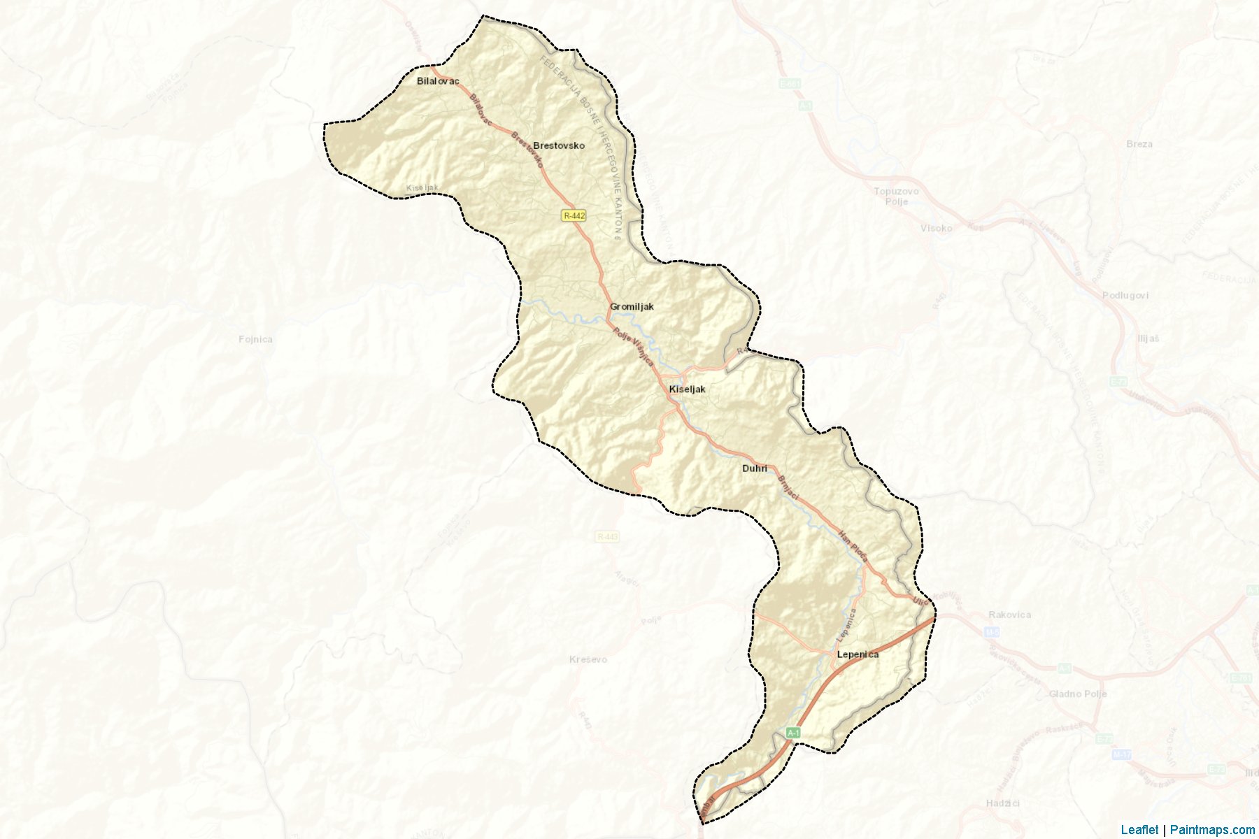 Muestras de recorte de mapas Kiseljak (Central Bosnia)-2