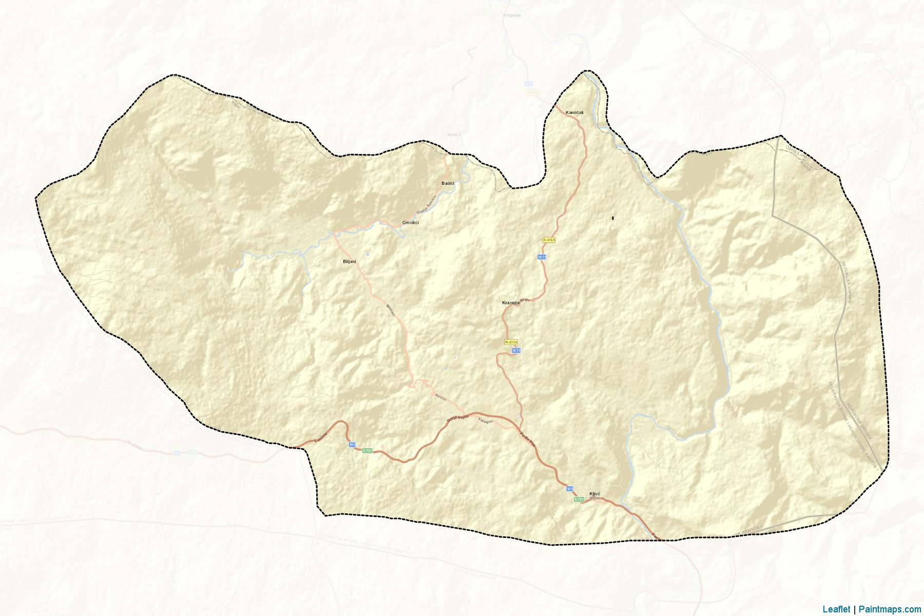 Muestras de recorte de mapas Kljuc (Una-Sana)-2