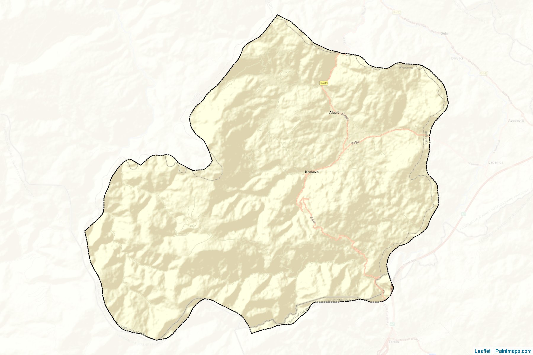 Muestras de recorte de mapas Kresevo (Central Bosnia)-2