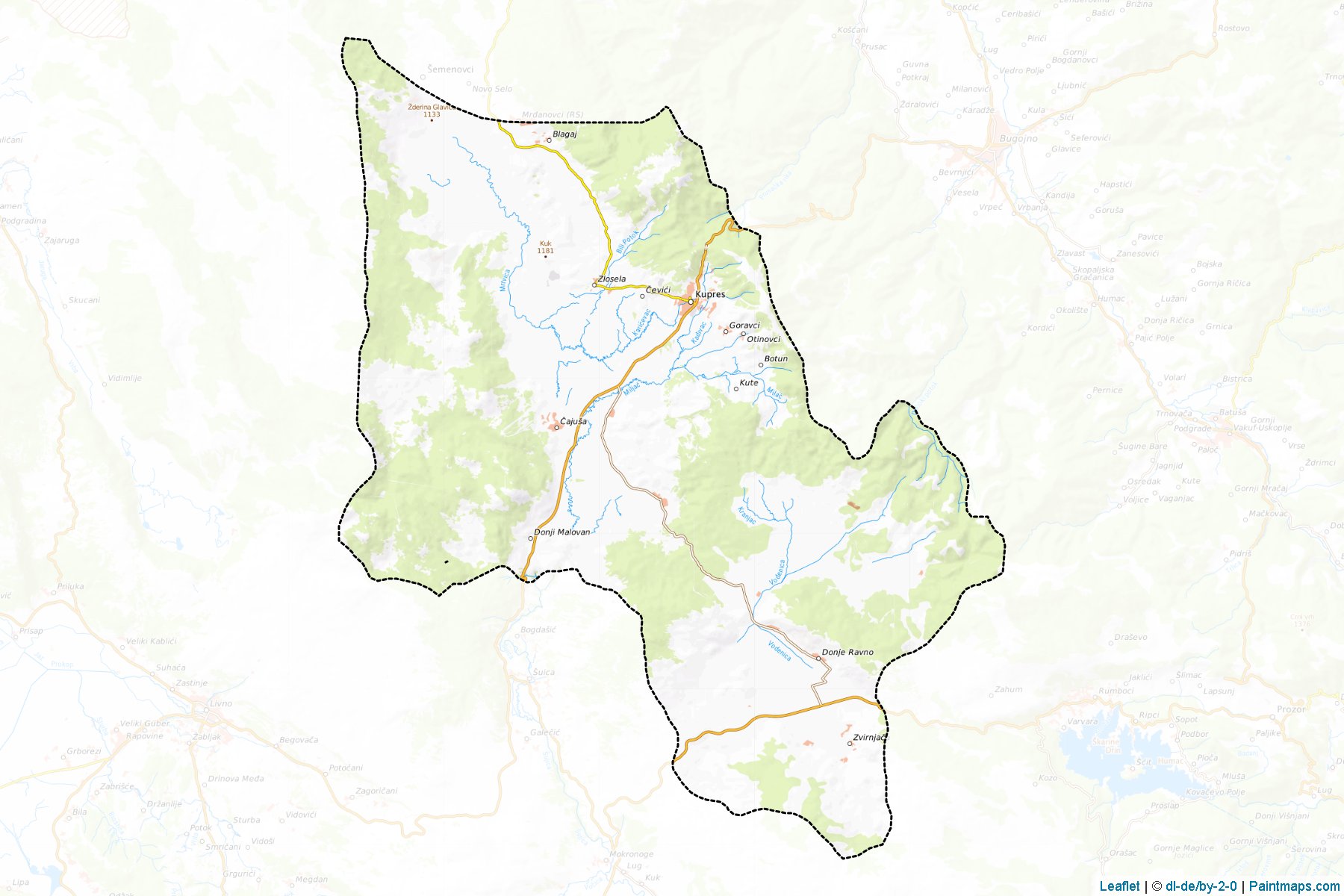 Kupres (West Bosnia) Map Cropping Samples-1