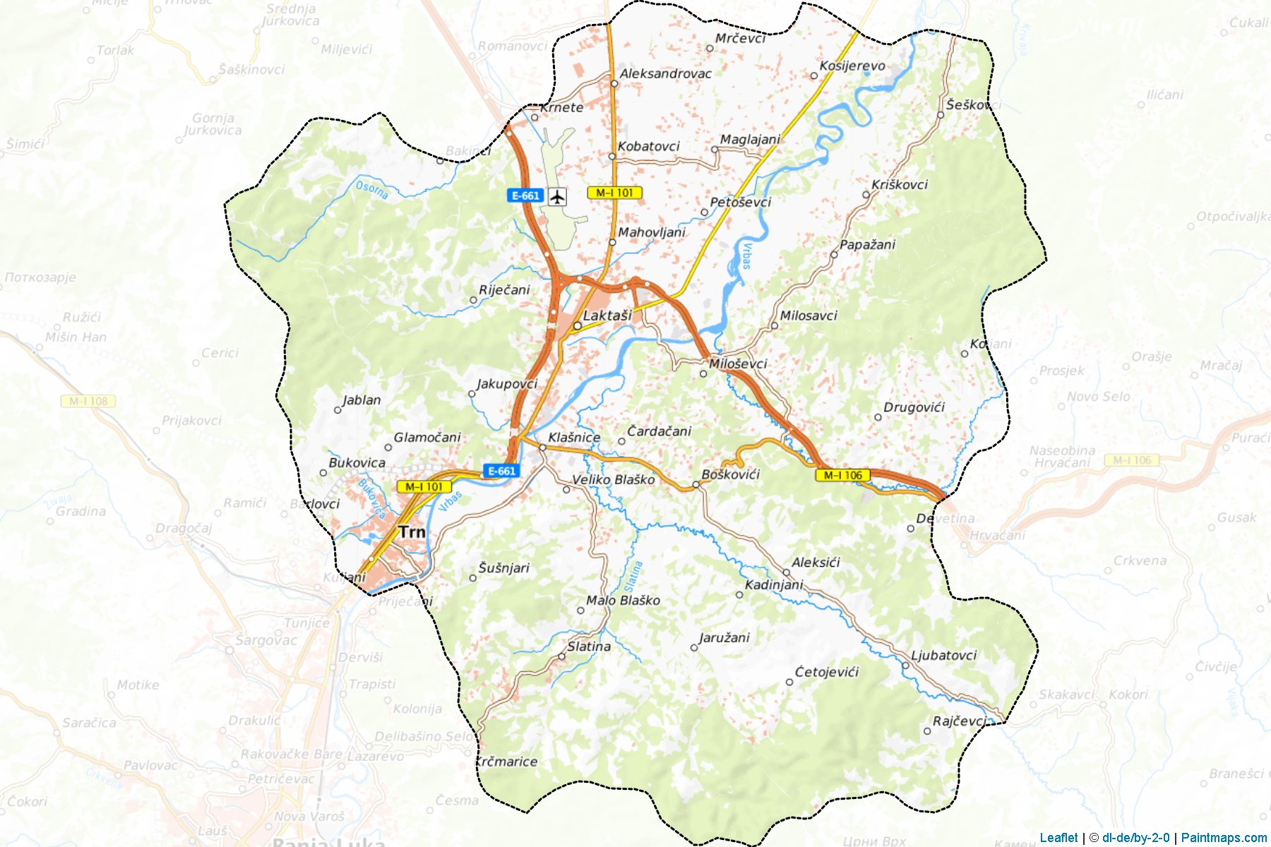 Muestras de recorte de mapas Laktasi (Republic of Srpska)-1