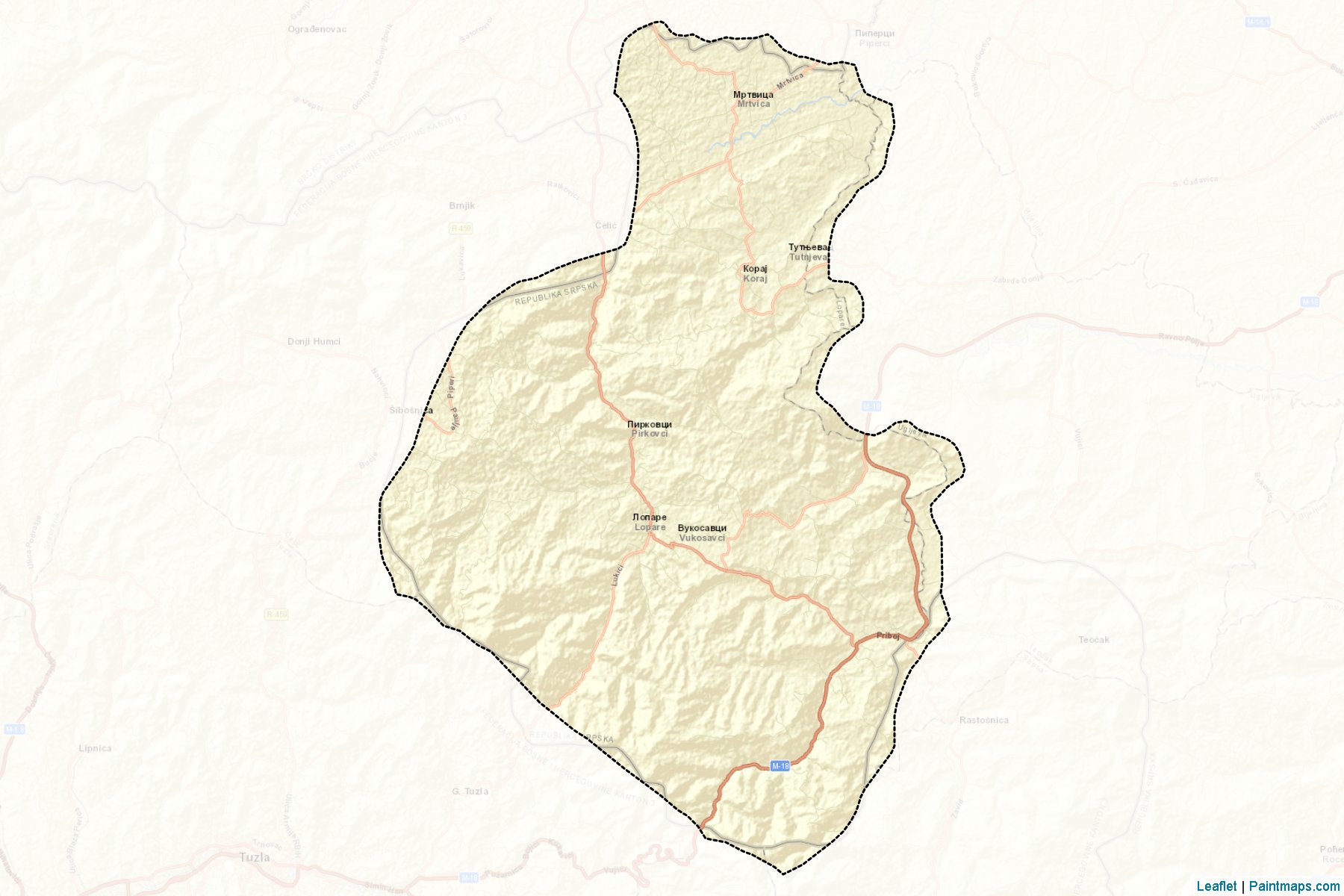 Lopare (Republic of Srpska) Map Cropping Samples-2