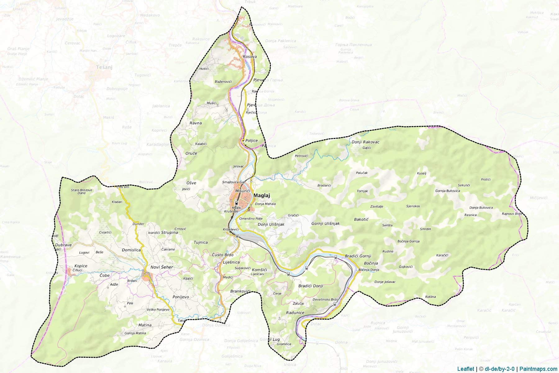 Maglaj (Zenica-Doboj) Map Cropping Samples-1