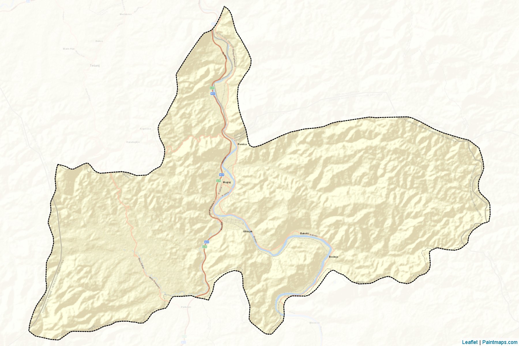 Maglaj (Zenica-Doboj) Map Cropping Samples-2