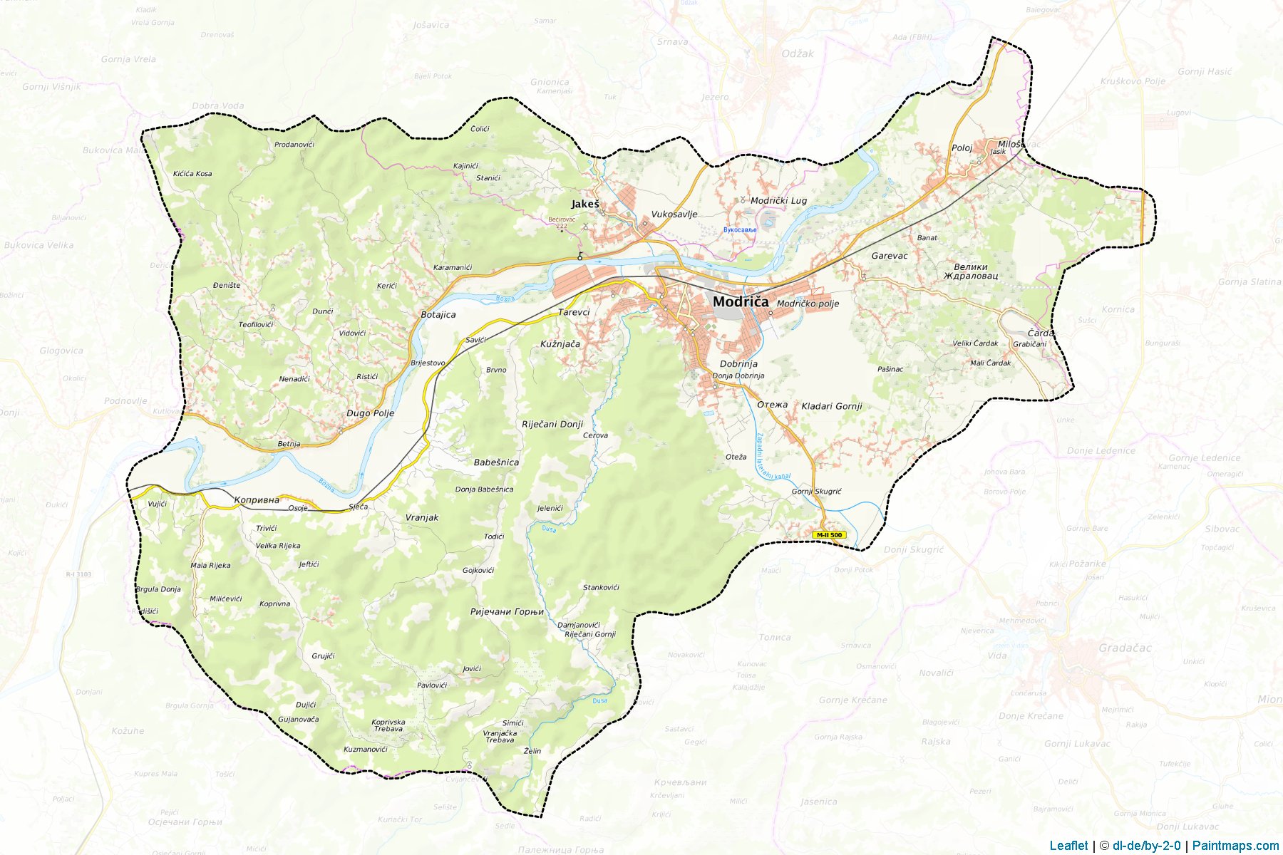 Modrica (Republic of Srpska) Map Cropping Samples-1