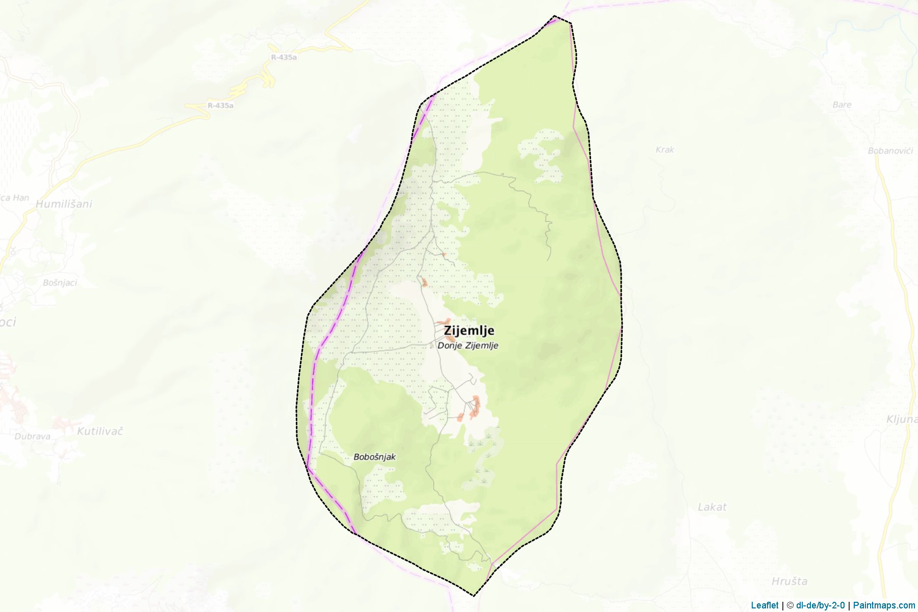 Muestras de recorte de mapas Mostar / Srpski Mostar (Republic of Srpska)-1