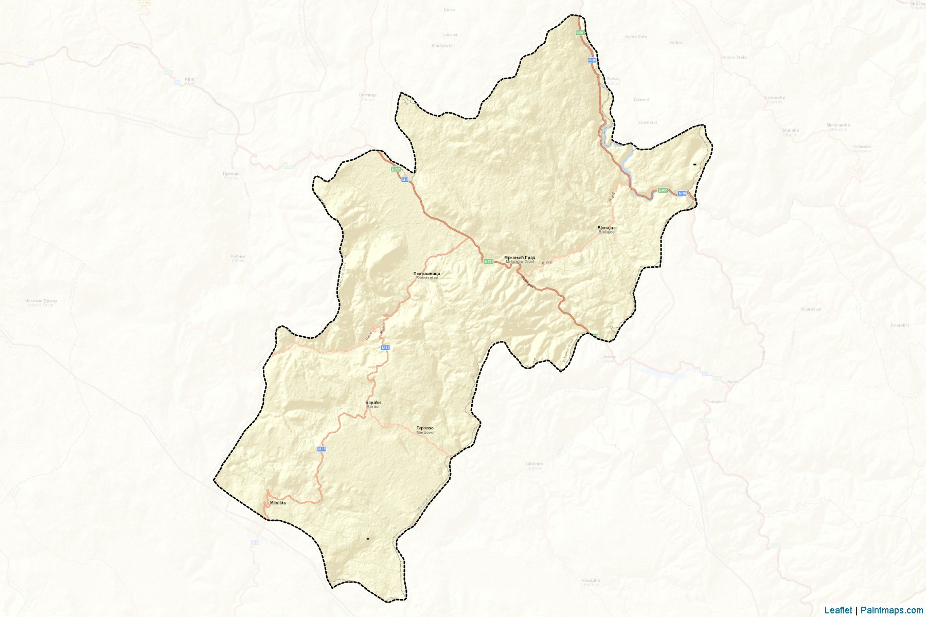 Mrkonjic-Grad (Republic of Srpska) Map Cropping Samples-2