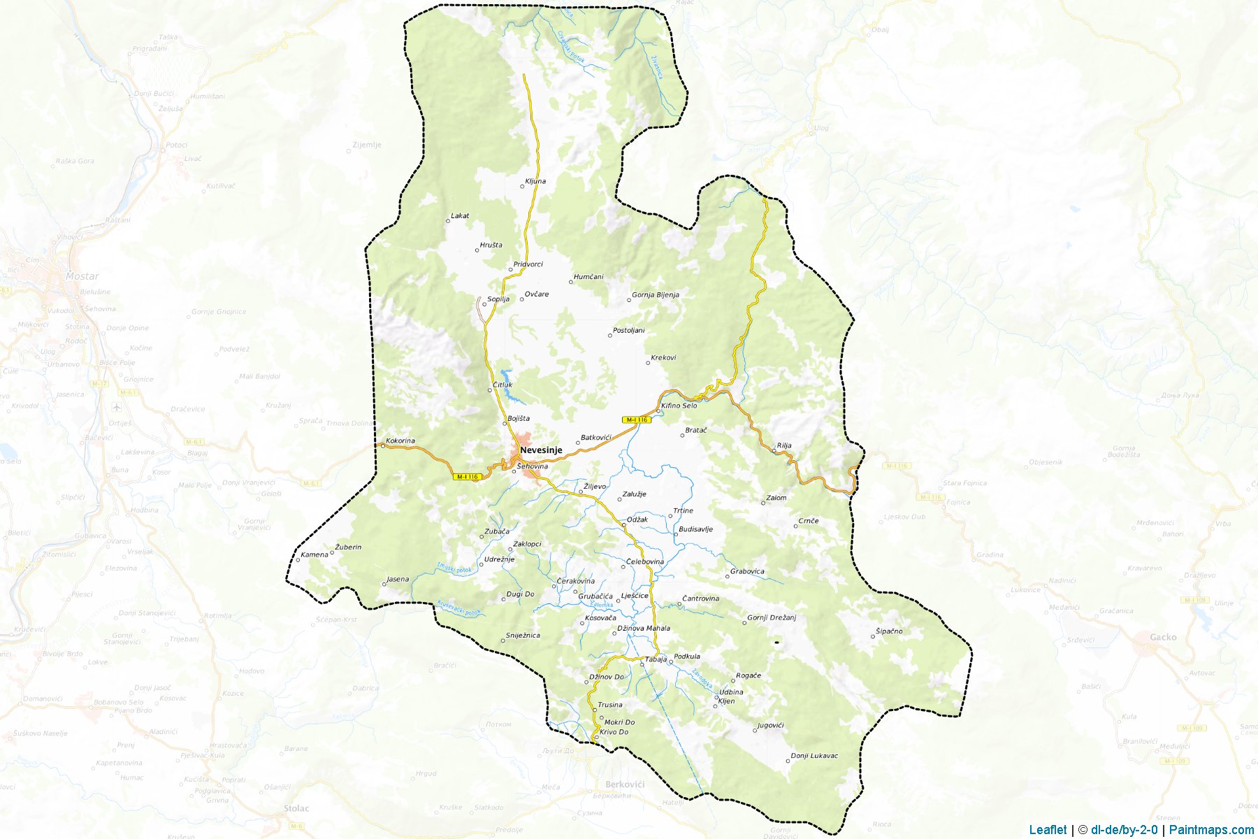 Nevesinje (Republic of Srpska) Map Cropping Samples-1