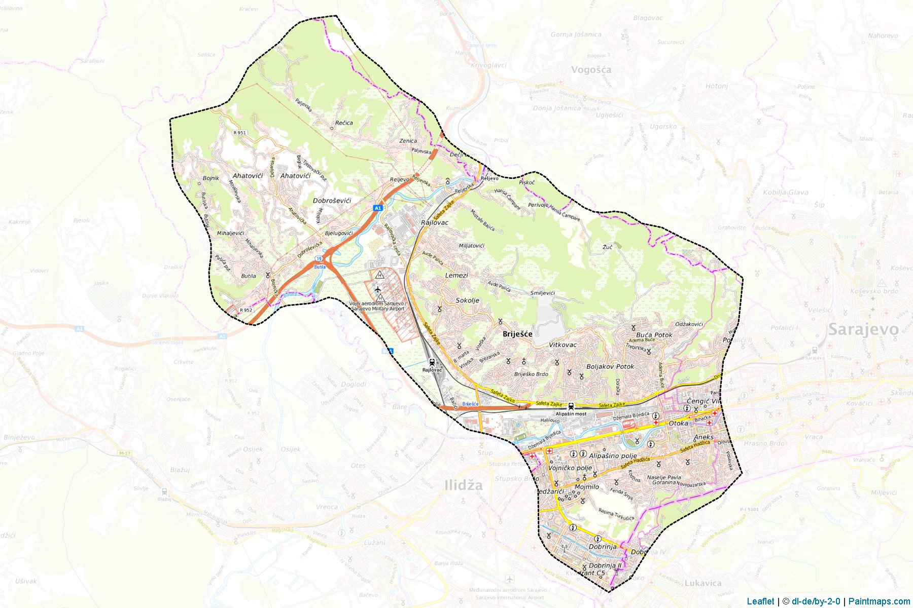 Novi Grad Sarajevo (Sarajevo) Map Cropping Samples-1