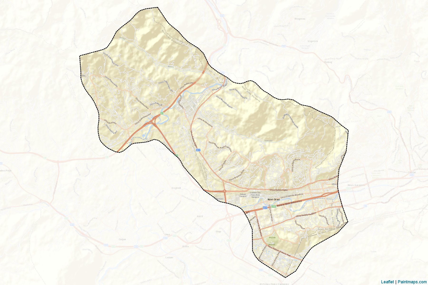 Novi Grad Sarajevo (Sarajevo) Map Cropping Samples-2