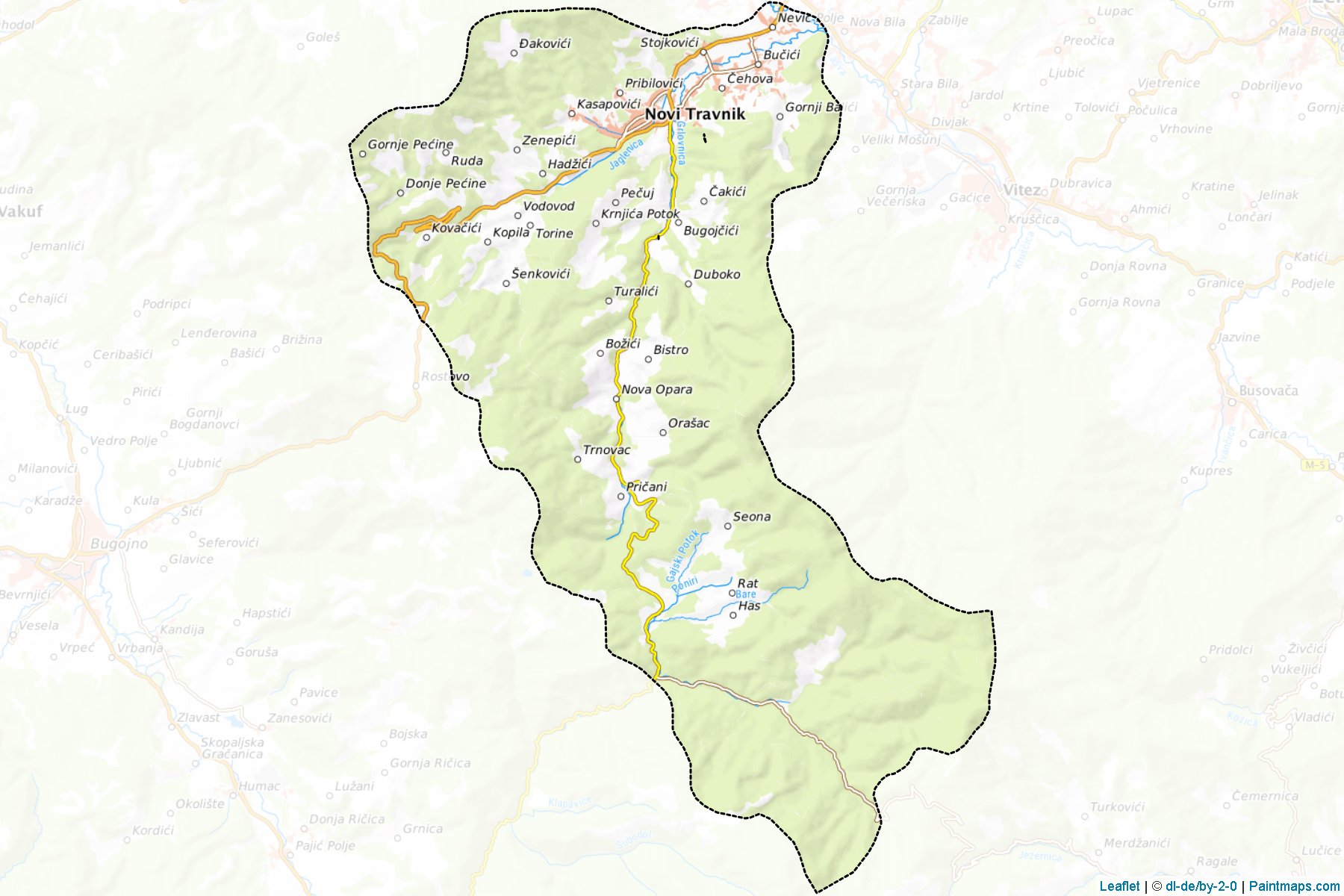 Muestras de recorte de mapas Novi Travnik (Central Bosnia)-1