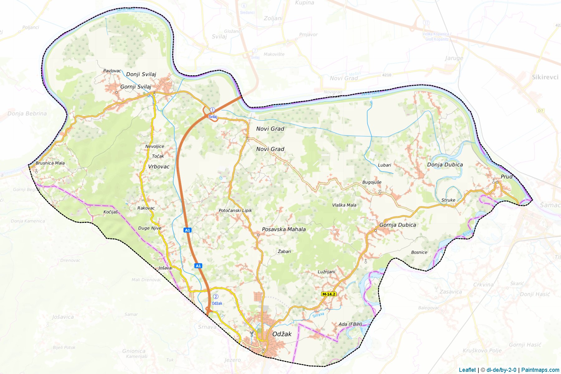 Muestras de recorte de mapas Odzak (Posavina)-1